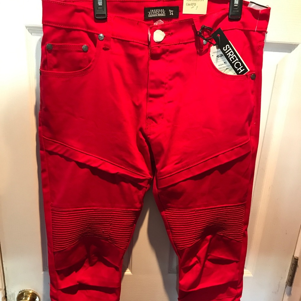 California Republic Red Stretch Jeans Size 34